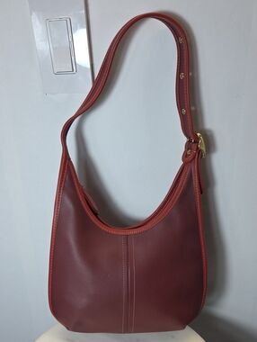 Coach Ergo Leather Shoulder Bag In Colorblock Oxblood/wine RARE